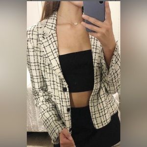 Plaid Tweed Blazer